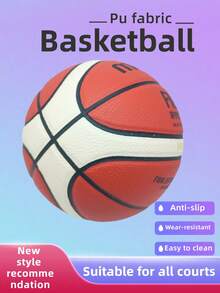 1 buah Bola Basket Tahan Lama, GG7X Ukuran Resmi 7/6/5 Bola Basket PU, Untuk Permainan dan Latihan di Luar/Dalam Ruangan - Merah - View 9