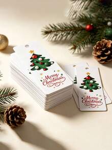48/96pcs Christmas Decoration Cards, Christmas Tree And Star Pattern Card Tags, Suitable For Christmas Decoration Celebration - Multicolor - View 9