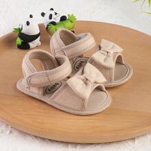Sandal Bayi Perempuan Bermotif Garis-Garis Modis dan Serbaguna untuk Usia 0-1 Tahun, Sepatu Jalan Balita, Sepatu Bayi, Musim Semi/Musim Gugur - Aprikot - View 8
