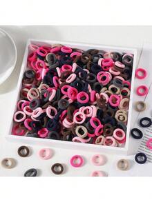 100pcs 0.8-Inch Diameter, Elastic, Non-Damaging Hair Ties For Girls, Suitable For Daily Use - 彩色 - 查看 8