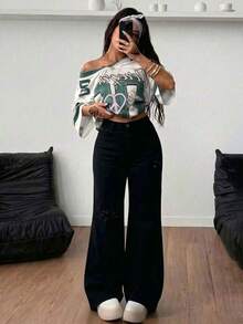 Women Jeans - Deep Black - View 6