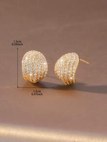 1 Pair Luxury Style Exquisite Women's Earrings Suitable For Evening Party, Commute, Date, Gathering, Holiday And Daily Wear - Circular Zirconium - View 8