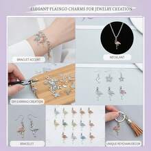5/10pcs Rhinestone Flamingo Charms Alloy Crystal Flamingo Bird Pendant For DIY Bracelet Necklace Earring Tropical Jewelry Making Findings - Multicolor - View 7