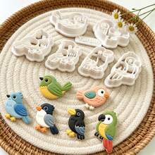 7Pcs Assorted Bird Shape Polymer Clay Cutters Set Parrot Sparrow Style Clay Molds DIY Handmade Earring Pendant Jewelry Craft Supplies - 7pcs - View 2