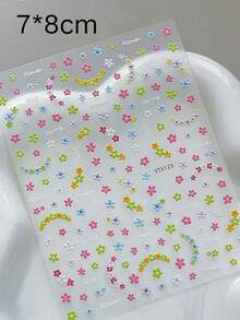 1 set dekorativa blomsterklistermärken, storlek 7*8 cm, flera oberoende avtagbara klistermärken, lättavrivbar självhäftande baksida, stark vidhäftning, fritt arrangerbara och kombinerbara, lämpliga för digitala enhetsskal, vattenflaskor, förvaringsbehållare, skrivbordsartiklar och andra släta hårda ytor, används för dekoration och modifiering av föremåls utseende - Klistermärke - Visa 9