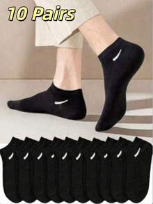 10/20 Pairs Unisex Black Four-Hand Casual Sports Short Socks Couple Socks Minimalist - Multicolor - View 7