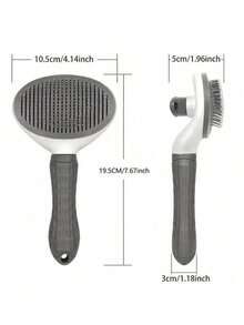 1pc Self-Cleaning Slicker Brush, Suitable For Dogs, Cats, Rabbits Pet Grooming And Shedding, Easily Remove Loose Undercoat, Pet Massage Tool, Suitable For Long-Haired Or Short-Haired Pets - Multicolor - View 3