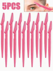 30/20/10/5/1pc Pink Eyebrow Trimmer And Razor Set, Exfoliation And Hair Removal Tool, Body Hair Removal Trimmer And Facial And Set, Long-Handled Blade With Precision Protective Cover, Suitable For Women To Trim Eyebrows When Traveling - Pink - View 7