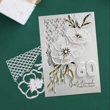 Floral Mesh Pattern Metal Cutting Die, Paper Craft Embossing Cutter, Handmade DIY Greeting Card Making Die Cut Template - Zz1038(12.4*10.1cm) - View 2