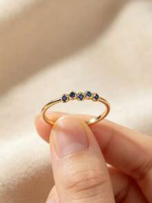QIUCHU 1 pieza, Plata de ley S925; Anillo personalizado de estilo minimalista casual, anillo de cola elegante y de moda. Libre de plomo, cadmio y níquel, bajo hipoalergénico. Peso neto de plata 1.2g~1.5g; Opción perfecta para citas, reuniones diarias y también un excelente regalo festivo. Talla US 6~Talla US 10. - Dorado - Ver 18