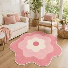1pc 2026 New - Pink Gradient Floral Pattern Decorative Rug, Suitable For Bedroom, Living Room And Bathroom, Bedroom Decor, Room Decor, Small Rug, Blanket, Outdoor Mat, Garden Mat, Living Room Rug - Multicolor - View 1