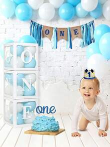 1 Set White Transparent Letter Baby Shower Decoration Box, Suitable For Baby Shower Decoration, Gender Reveal Party, Halloween Decoration, Christmas Decoration, Birthday Decoration Background Photography Props, Home Decor, Fireplace Decoration - White - View 4