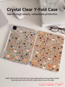 Autumn Pumpkin Leaf Tablet Protective Case, Compatible With IPad A16 11th Gen 11-Inch 2025/Pad 10th Gen 10.9, Transparent Acrylic Back Shell, With Multi-Angle Y-Shaped Folding Stand, Elegant Tablet Protective Cover, Suitable For School, Office And Travel - Multicolor - View 5