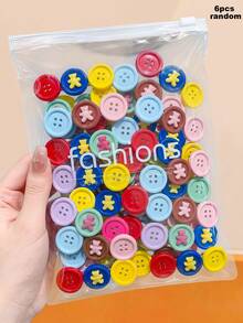 6/3pcs Multi-Color Button Bear Hair Clips, Durable And Gentle On Hair, Cute And Sweet Hair Accessories For Women And Girls, Suitable For Daily Wear, School, Party, Vacation - Multicolor - View 9