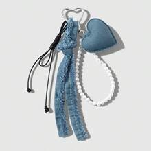 1 pieza Ins Vintage Exquisito de Moda Versátil Minimalista Altamente Atractivo Multicolor Perla Falsa Strass Denim Estrella Corazón Lazo DIY Llavero Colgante de Bolso Adecuado para Mujeres Niñas Uso Diario Regalo de Vacaciones - Multicolor - Ver 22