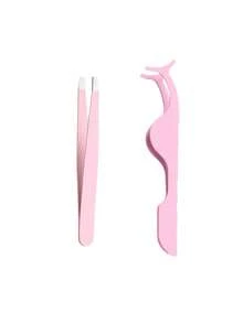 Eyebrow Tweezers & Eyelash Tweezers, 2pcs Elegant Solid Color Reusable Multifunctional Stainless Steel Lash Extension Tools For Women Mom Wife Sister Teen Girl Friend - Multicolor - View 7