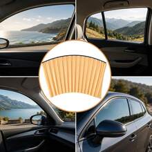4pcs Car Window Track Sunshade Curtains – Side Window Privacy Shades With Sliding Design, Vehicle Interior Window Covers For Sun Protection, Privacy Protection, Travel, Road Trips, Daily Driving & Comfortable Car Use - Sunshade Curtains - View 5