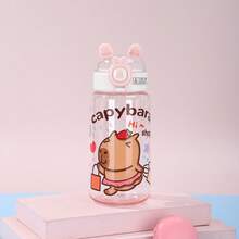 1pc 500ml Cute Capybara Plastic Water Cup, Large Capacity Straw Portable Baby Cartoon Travel Cup - Multicolor - View 13