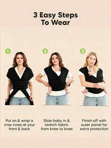 LELE LON Infant Carrier For Newborn To Toddler, Portable Hands-Free Baby Carrier With Travel Storage Bag, 7-35 Lbs - Deep Black - View 9