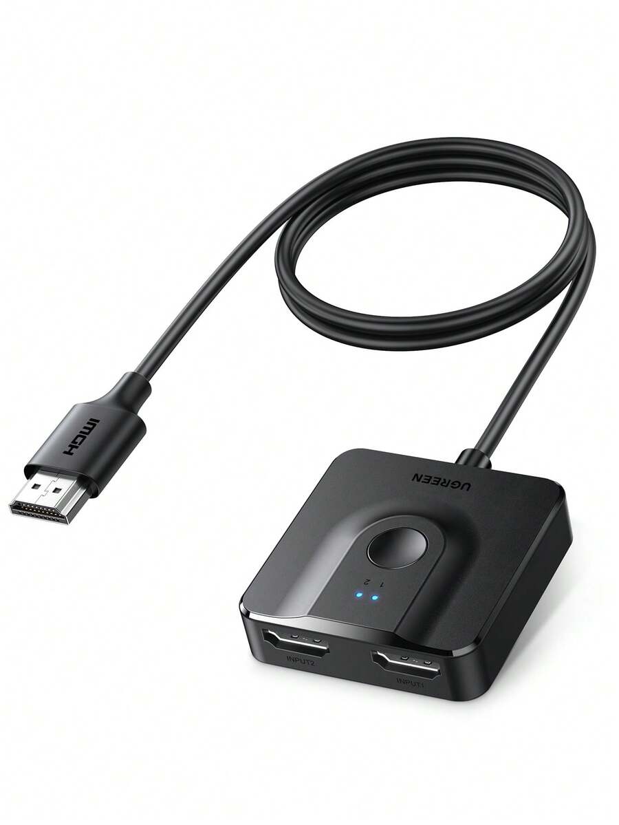UGREEN 2-Port HDMI 切換器 4K 60Hz 切換器/分配器，相容於 Switch、Xbox、PS4/5、螢幕、電視盒