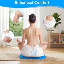 Comfortable Breathable Gel Seat Cushion With Non-Slip Cover, Thickened Breathable Design Effectively Relieves Pressure. Double-Layer Thickened Office Chair Pad, Suitable For Office Chairs And Cars, Christmas And Halloween Gift - Multicolor - View 4