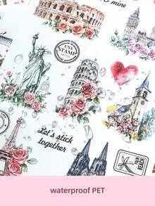DanSoul 20 Sheets Large Size Romantic Valentine's Day Theme Adult Planner Stickers, Pre-Cut 3 Materials Waterproof Matte PET And Paper Sticker Set, Aesthetic Scrapbook DIY Handmade Art Project Material - Journaling Stickers - View 8