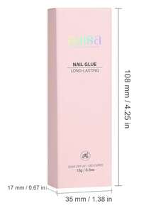 AILLSA 15g Solid Nail Glue, UV Cured Acrylic Nail Glue, Super Strong Adhesion, Suitable For Press-On Nails And Artificial Nails, Anti-Yellowing, No Curling, Comes With Sanding Block And Acrylic Stick - 15g - View 4