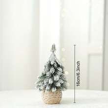 Small Artificial Noble Fir Nordic Style Christmas Tree, Holiday Tabletop Decor, Fluffy And Realistic, Winter Snowy Scene Decoration, Create Festive Atmosphere, Suitable For Living Room Decor And Christmas Decoration - Multicolor - View 7