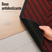 Felpudo Entrada Casa, Alfombrilla Retangular Absorbente con Base de Goma,Atrapa Suciedad y Humedad, para Interior y Exterior, Puerta, Pasillo y Terraza - PVC - roombo ROJO - Ver 4