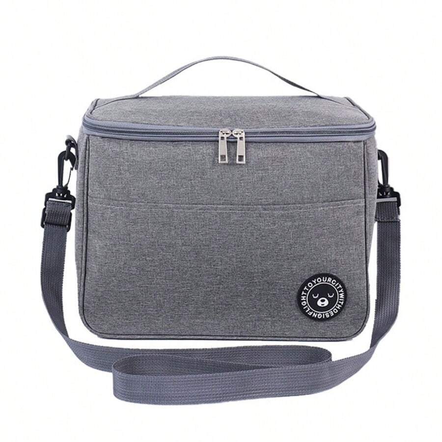 Bolsa Térmica de Mão a Prova D'água Para Levar Sucos, Lanches e Marmitas Alta Qualidade - Cinza - Visão 1