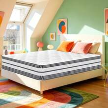 Mattress 140x190/90x200 Cm, Height 28 Cm, Pocket Spring Core With Memory Foam, Quiet, Better Sleep, Medium Firmness, Supportive With High Resilience, Breathable, Hypoallergenic - White - View 2