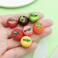 2/10pcs 3D Resin Fruit Charms Simulation Blueberry Apple Pear Mango Tomato Persimmon Pendant For DIY Bracelet Necklace Earring Jewelry Making Findings - Multicolor - View 2