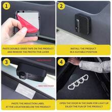 Luz de bienvenida para puerta de coche, proyector de patrón de corazón LED, lámpara de charco con sensor de luz inteligente encendido/apagado automático, accesorio de decoración interior de coche inalámbrico sin taladro - Corazón entrelazado - Ver 8