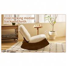 Comfortable Rocking Chair, High-Quality Upholstered Armchair, Solid Wood Frame, Perfect For Various Living Areas, Accent Reading Chair For Bedroom And Living Room - 白色 - 查看 6