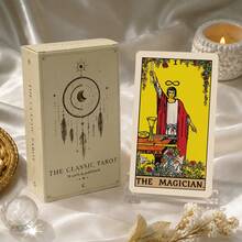 A Beginner's Guide To 78 Classic Tarot Cards, Portable Divination Game, Halloween And Thanksgiving Gifts, Game Gifts,With Paper Manual - Beige - View 5