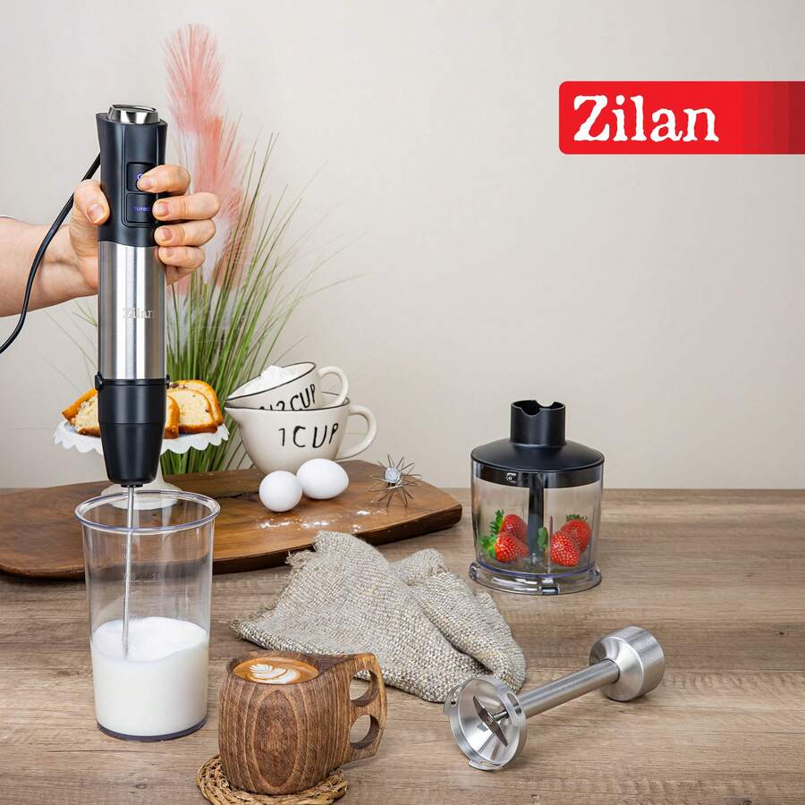 Zilan ZLN3939 5-In-1 Stand Mixer, 1200W, 12-Speed, Turbo Function, Stainless Steel - Black - View 1