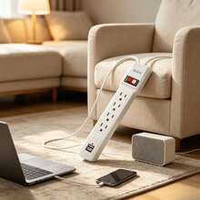 Regleta Multienchufe Blanca,4 Tomas con Puertos USB, Cable 1.8m - Tipo de Enchufe A USA (110-127V) - Ver 2