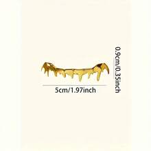 1 buah Grillz Hip Hop Bentuk Tetesan Air 8 Gigi, Set 4 Buah Grillz untuk Properti Panggung - MultiWarna - View 3