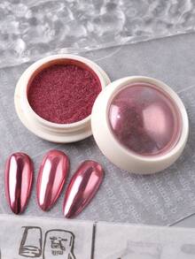 1盒玫瑰金美甲粉 金屬鏡面效果閃粉色素粉 亮片粉 DIY沙龍美甲美甲藝術鏡面飾面裝飾用品 - 玫瑰金 - 查看 3