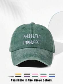 1pc Y2K Ski Hat Unisex Printed PERFECTLYIMPERFECT Washed Baseball Cap Suitable For Daily Outdoor Travel Sun Protection Wear - Baseball Cap - View 24