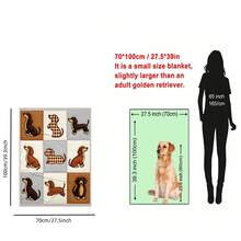 1PC Pet Blanket Featuring A Cute Dachshund Design; Ultra-Soft, Perfect For Everyday Use And As A Pet Bed For Pet Lovers - 70x100cm - View 9
