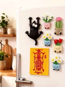 Cute Black Cat Fridge Magnet Home Decor - Black Cat Edition - View 9