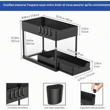 Organizador deslizable - negro - Ver 5