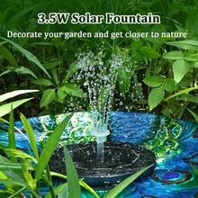 Solar Powered Bird Bath Fountain Pump Kit, Solar Water Pump With LED Ambient Light, Suitable For Small Water Features, Bird Bath, Solar Fountain Pump Set With 6 Different Nozzles, Garden Decoration, Not Suitable For Swimming Pool Water Circulation - Black - View 5