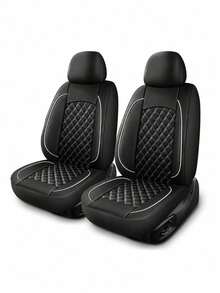 Fundas universales para asientos de coche de PU, acolchadas con diamantes antideslizantes, juego de 5 asientos o delantero, accesorios de protección interior de fácil instalación para sedanes, SUVs y camiones - A - Ver 13