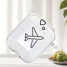 Line Airplane Pattern Earphone Case Protective Cover, Compatible With Apple Wireless Earphone Storage Box, With Anti-Scratch And Anti-Drop Protection Function - Multicolor - View 10