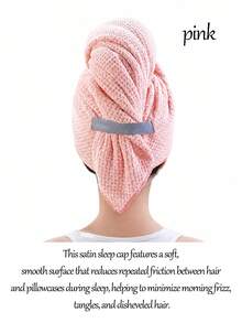 2pcs Custom Embroidered Waffle Weave Hair Drying Turban With 4 Color Options, Personalized Name Embroidered Hair Wrap For Post-Shower Use In Bathroom, Bedroom And Dressing Room, Thoughtful Holiday Gift - Multicolor - View 12