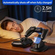 iplay Airplane-Shaped Vertical Charging Dock For PlayStation 4/Slim/Pro Controllers, Detachable Base, MICRO USB Fast Charging, Dual Controller Simultaneous Charging, Overvoltage Overcurrent Overheating Protection, Blue LED Charging Indicator Light Vertical Storage Stand Airplane Charger - View 9