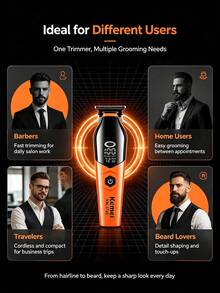 Kemei KM-1745 Men's Hair Clipper, LED Display, Wireless Hair Trimmer, 7200 RPM Constant Speed Motor, USB Rechargeable Men's Shaver, 120 Minutes Battery Life, Precision Blades, Suitable For Barbershop And Home Use - Multicolor - View 7