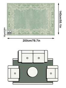 1件裝歐式奢華古典法式美學條紋花卉地毯，適用浴室、廚房、玄關、走廊、床邊、客廳、臥室，四季通用機洗柔軟仿羊絨墊，居家裝飾 - 彩色 - 查看 12